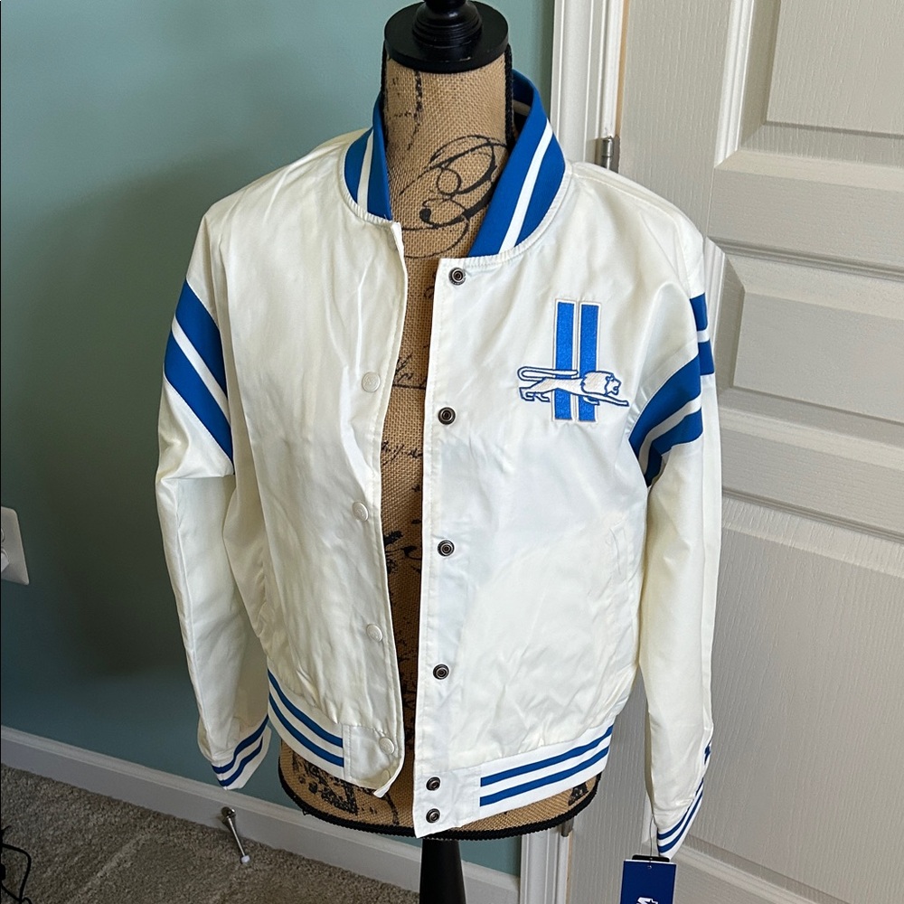 New With Tags!!! STARTER NFL Detroit Lions Satin Jacket